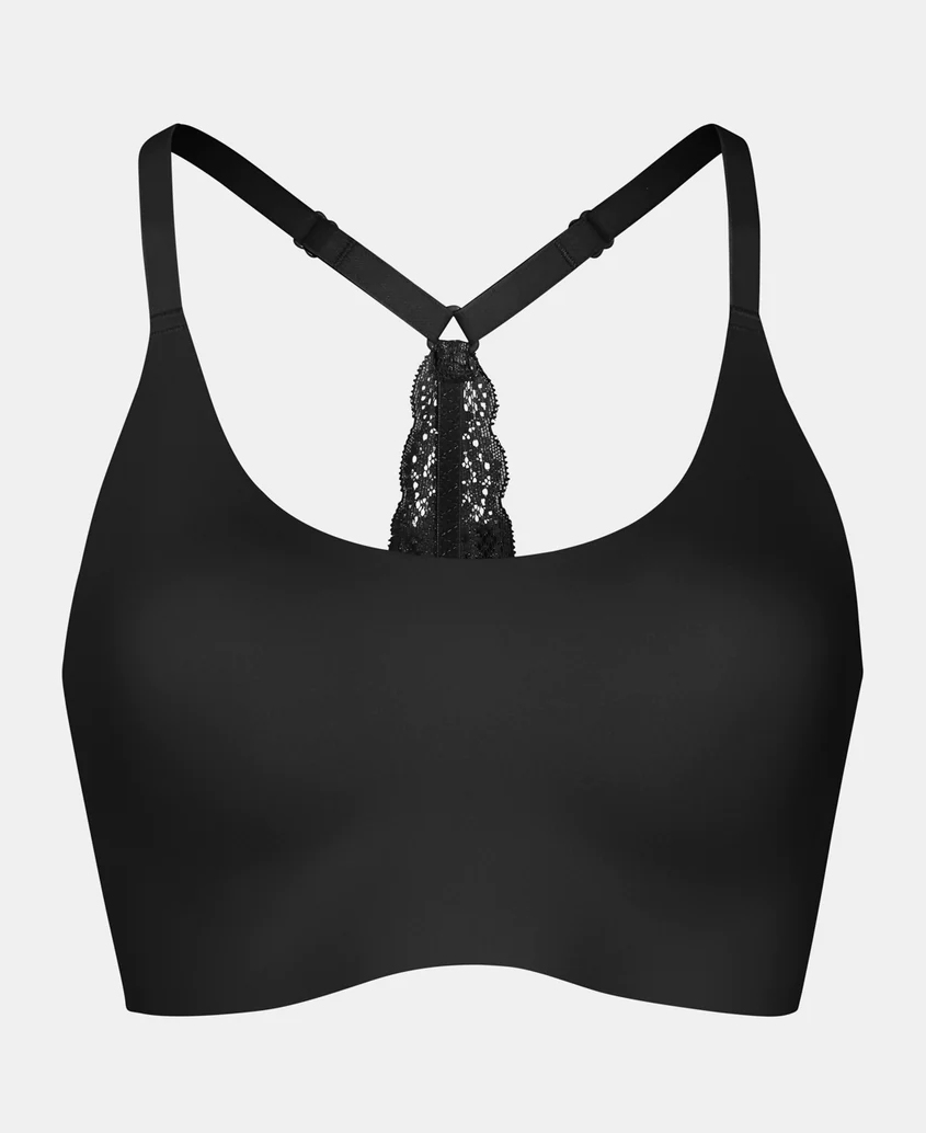 Knix Lace Racerback Wireless Bralette Bra Black