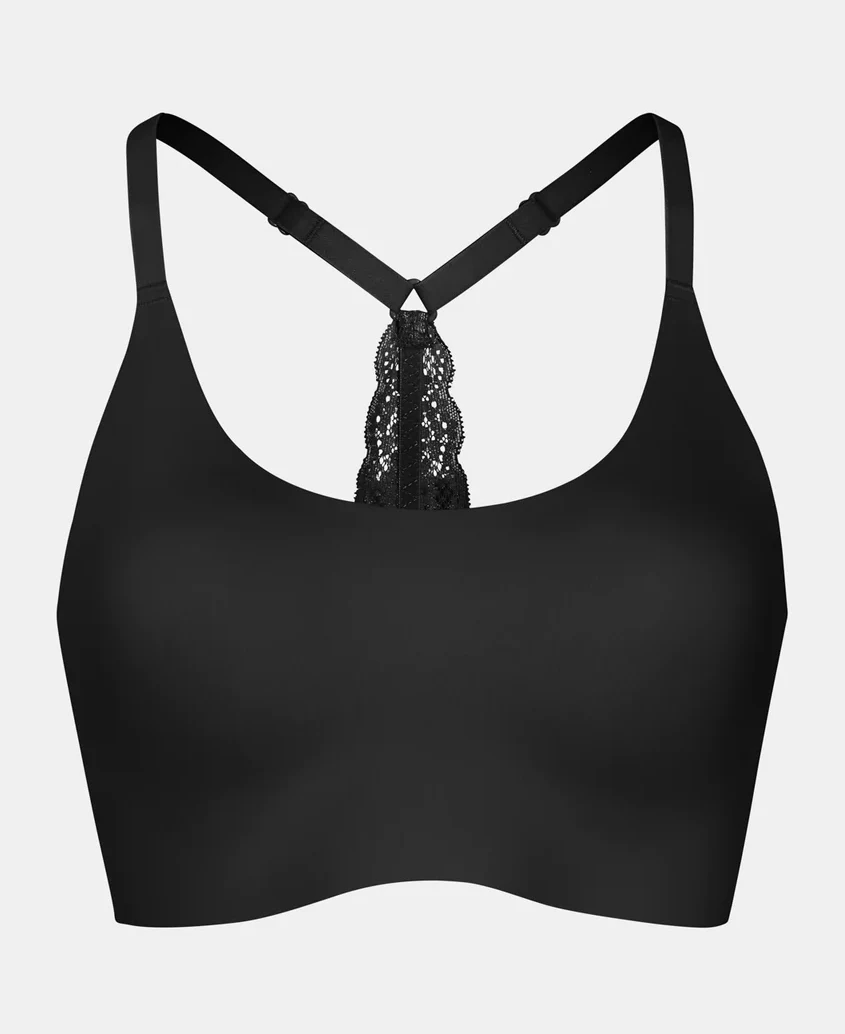 Knix Lace Racerback Wireless Bralette Bra Black