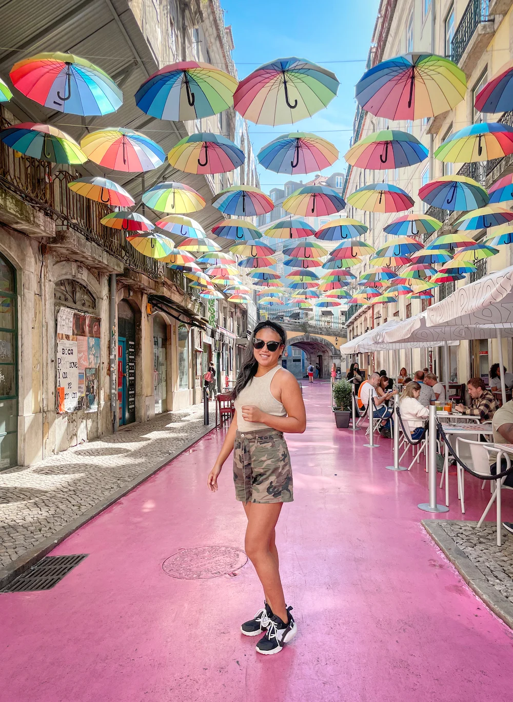 Pink Street in Lisbon Portugal