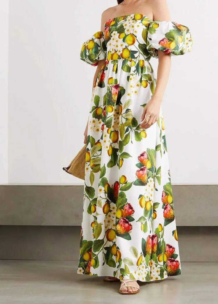 Antonio Melani Charlotte Citrus Print Maxi Dress