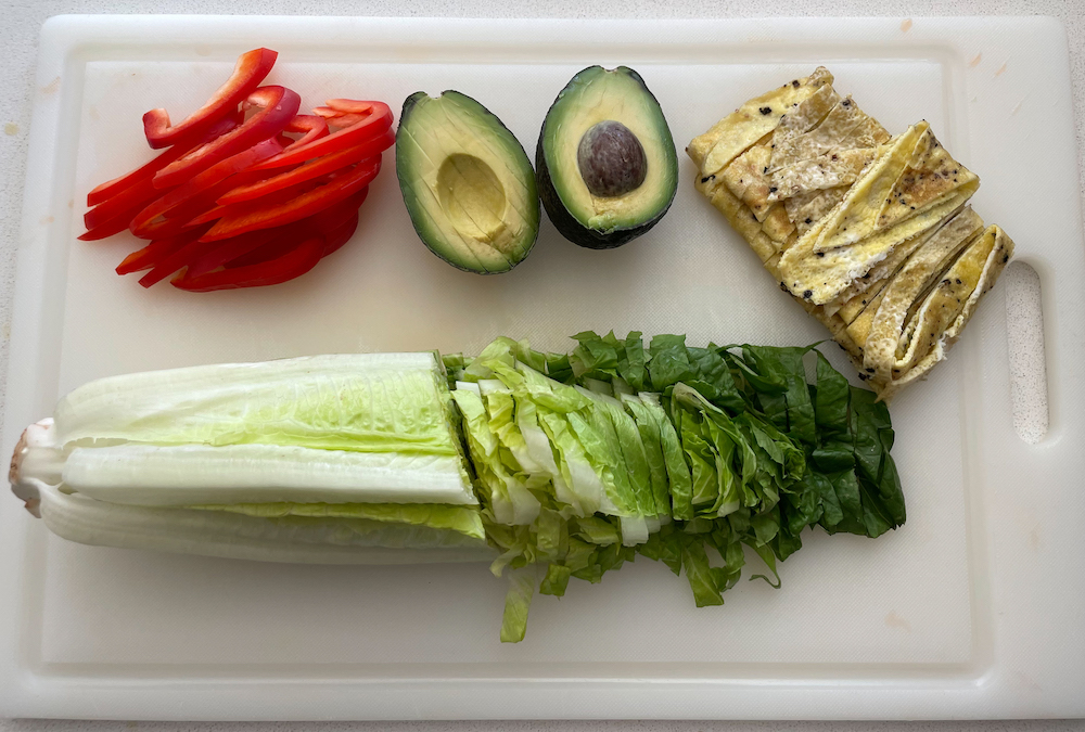 breakfast spring rolls ingredients sliced