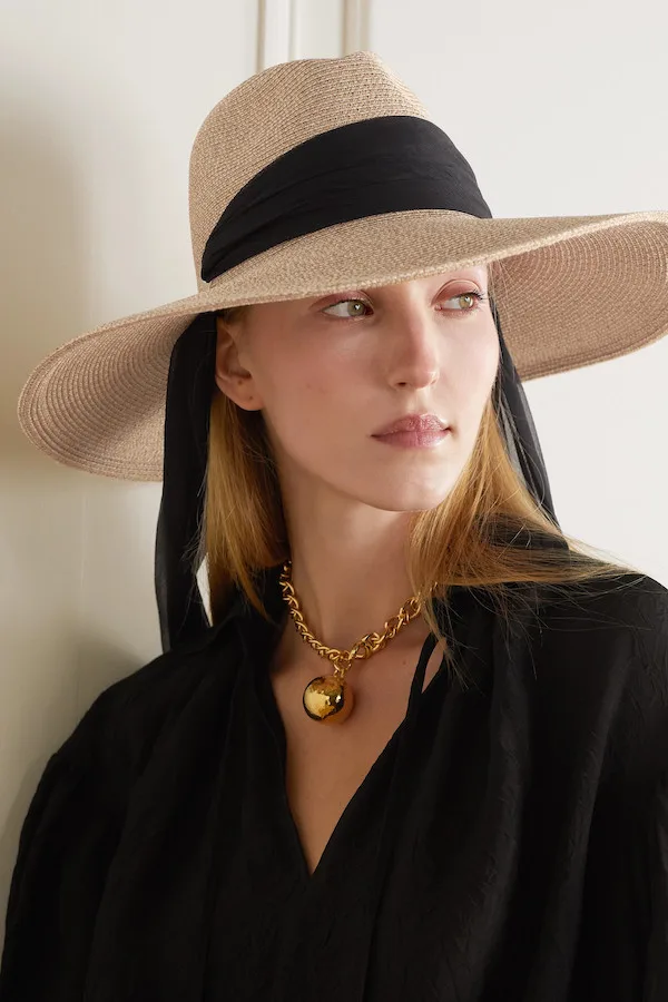 Eugenia Kim Cassidy Wide Brim Hat with Black Ribbon