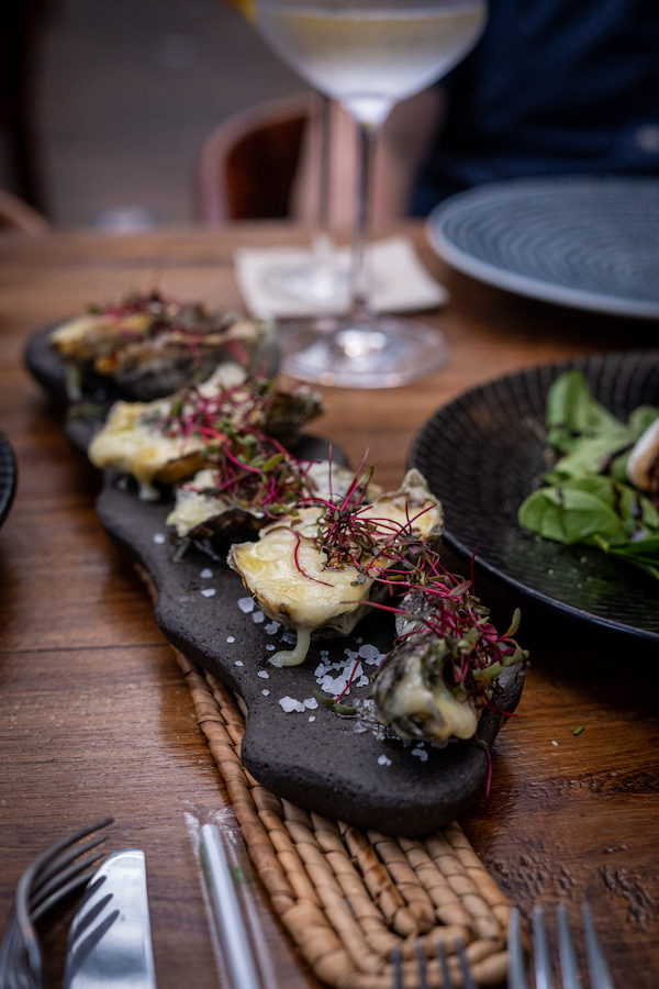 baked oysters from BAK by Harry's in tulum mexico