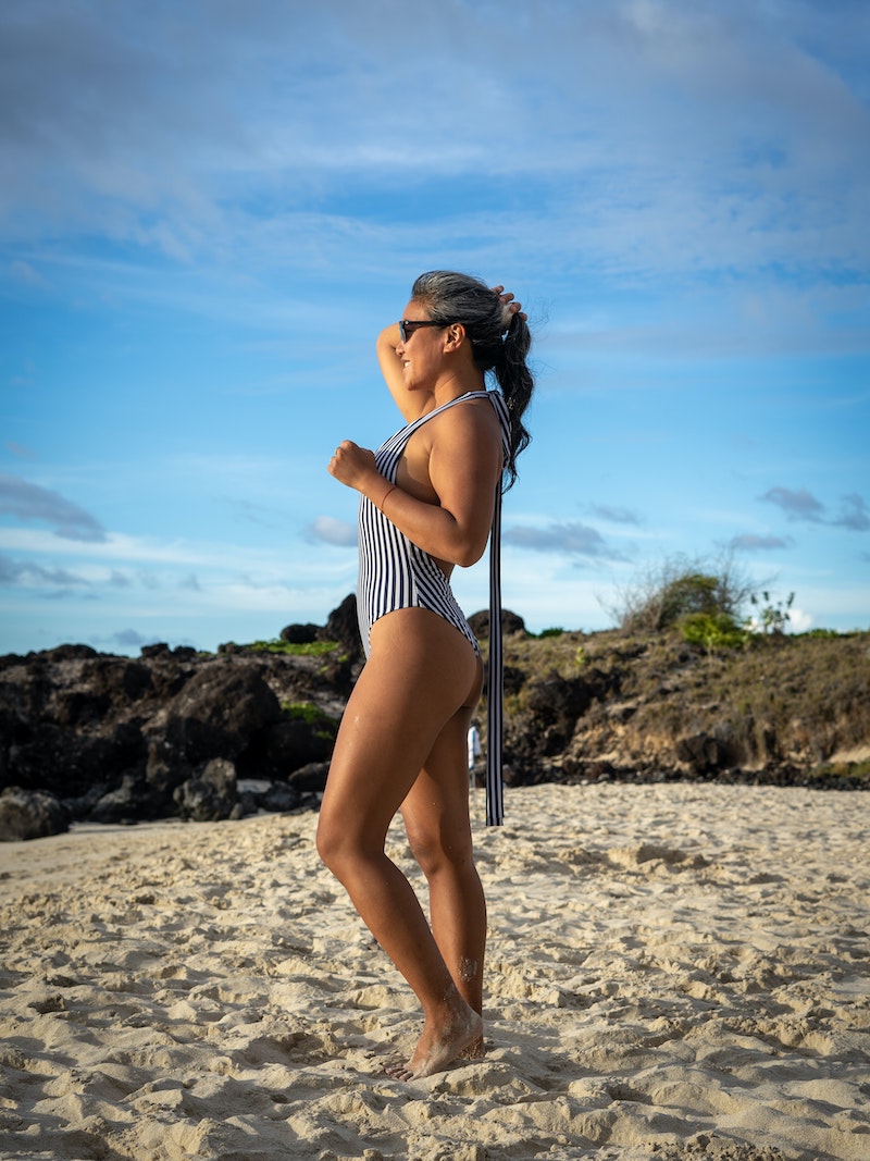 londre multiple one piece swimsuit in navy stripe