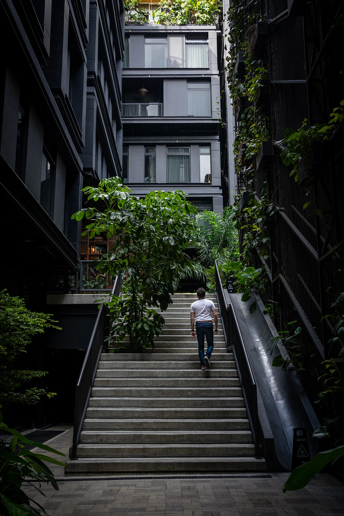 Click Clack Hotel in Medellin Colombia stair steps