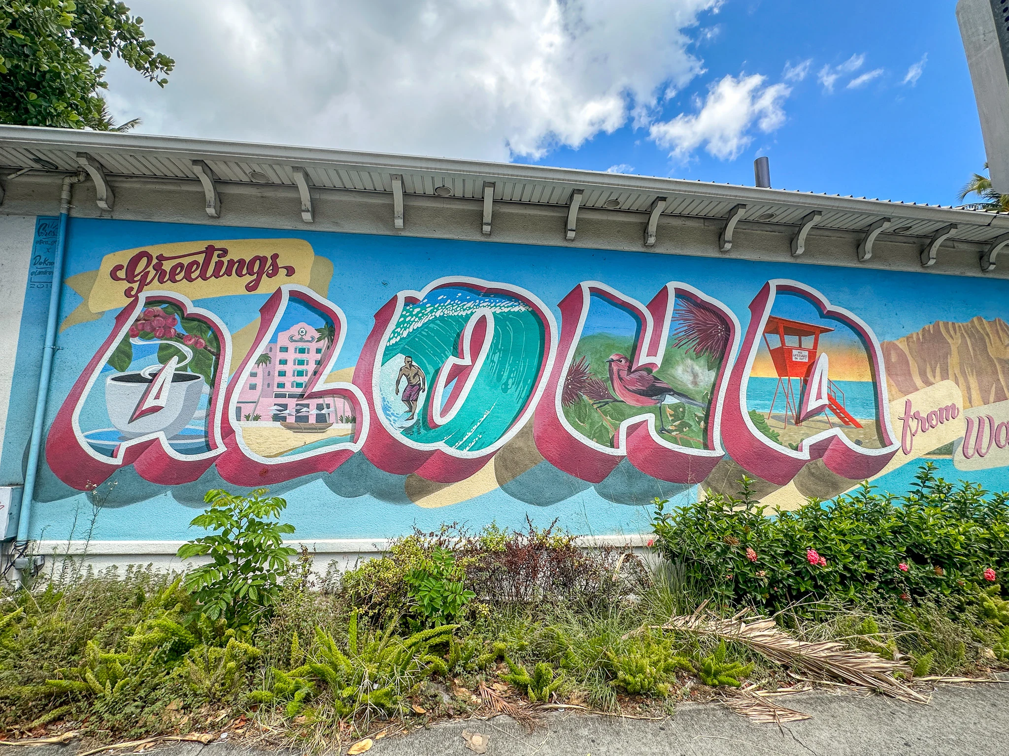 ALOHA Mural by Jeff Gress Honolulu Coffee Company Waikiki