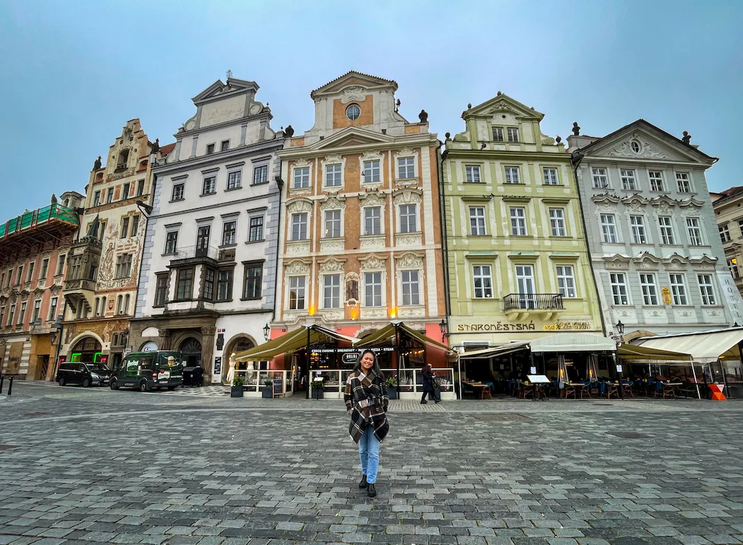 Old Town Square Colorful Buildings Prague Czech Republic