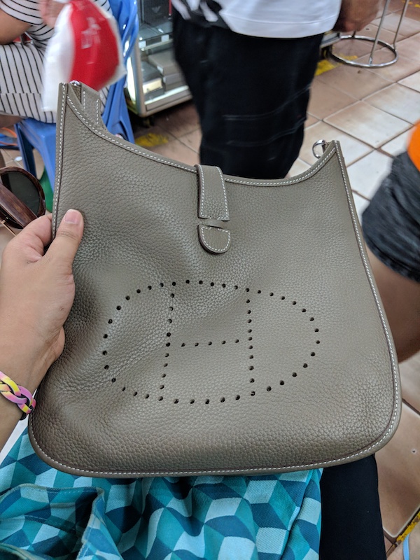 Fake Hermes crossbody bag at Ben Thanh Marketplace in Ho Chi Minh City Vietnam