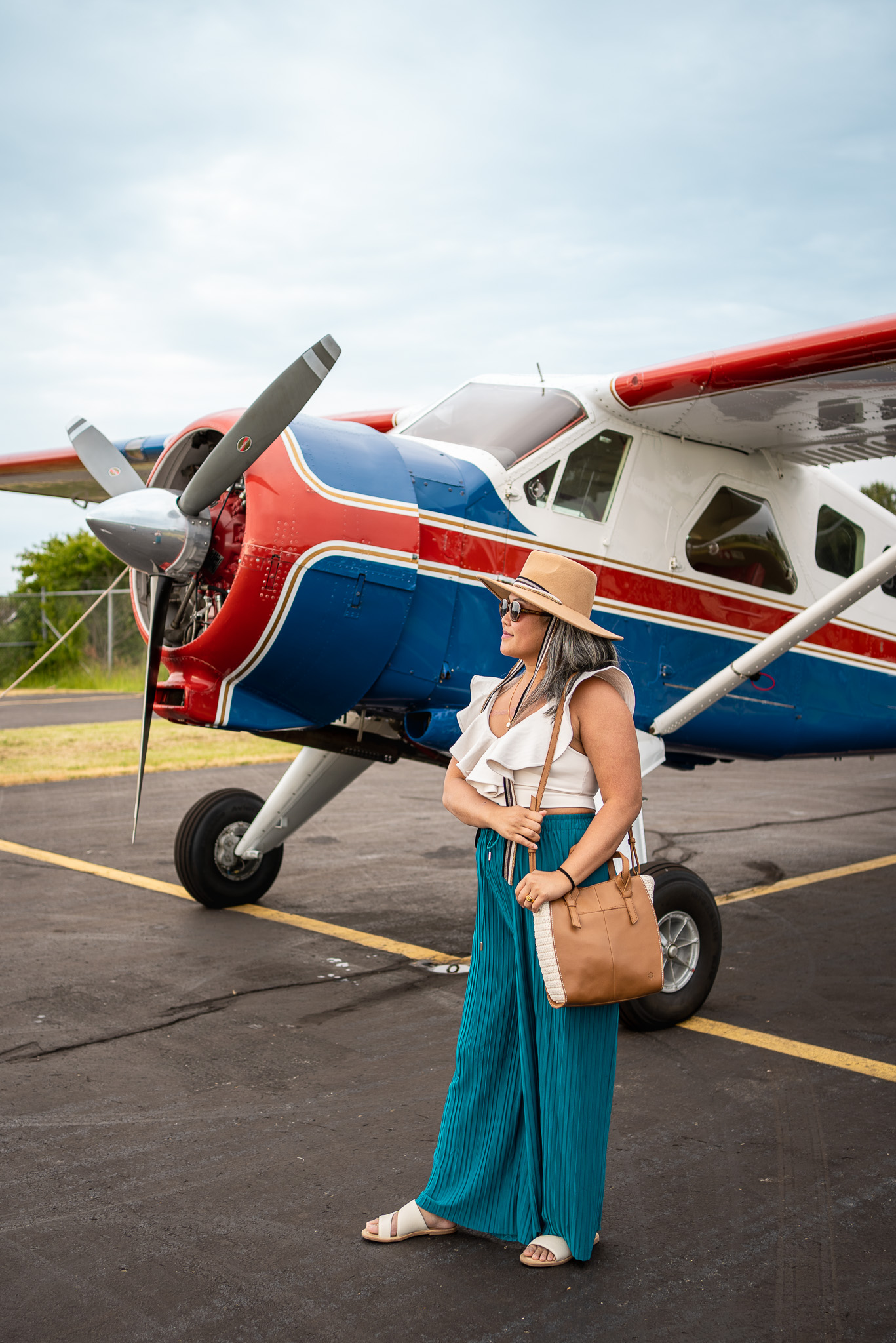 The Sak Paloma Satchel ONA ruffle crop top JANE pants Peili Shop felt fedora hat