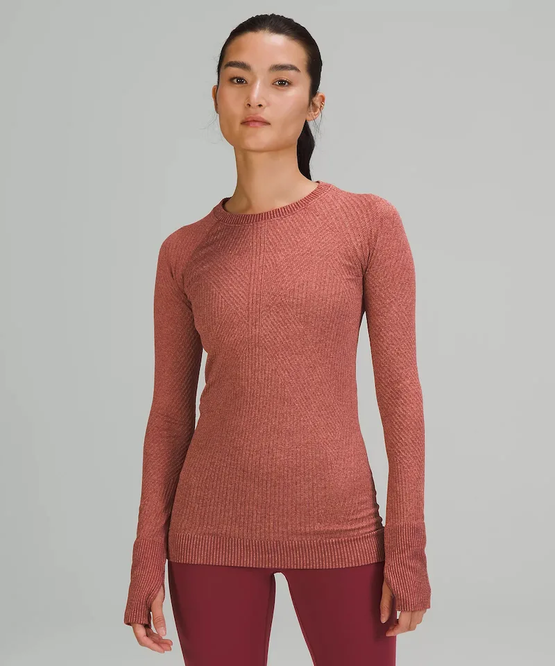 lululemon Rest Less Pullover Long Sleeve Top mulled wine pink savannah