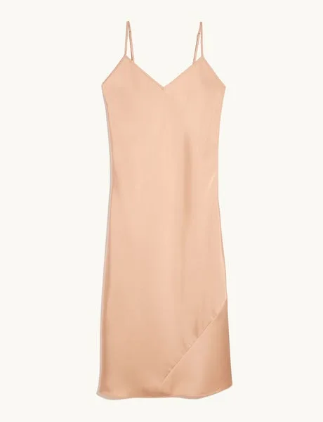 Knix Silk Dress Birds Papaya Slip Dress