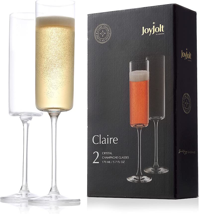 joyjolt crystal champagne flutes cylinder