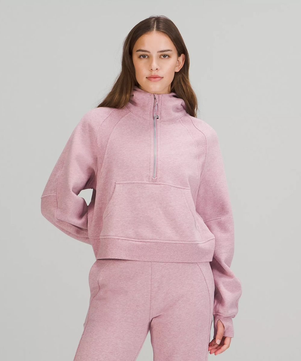 lululemon Scuba Oversized Half-Zip Hoodie Heathered Pink Taupe