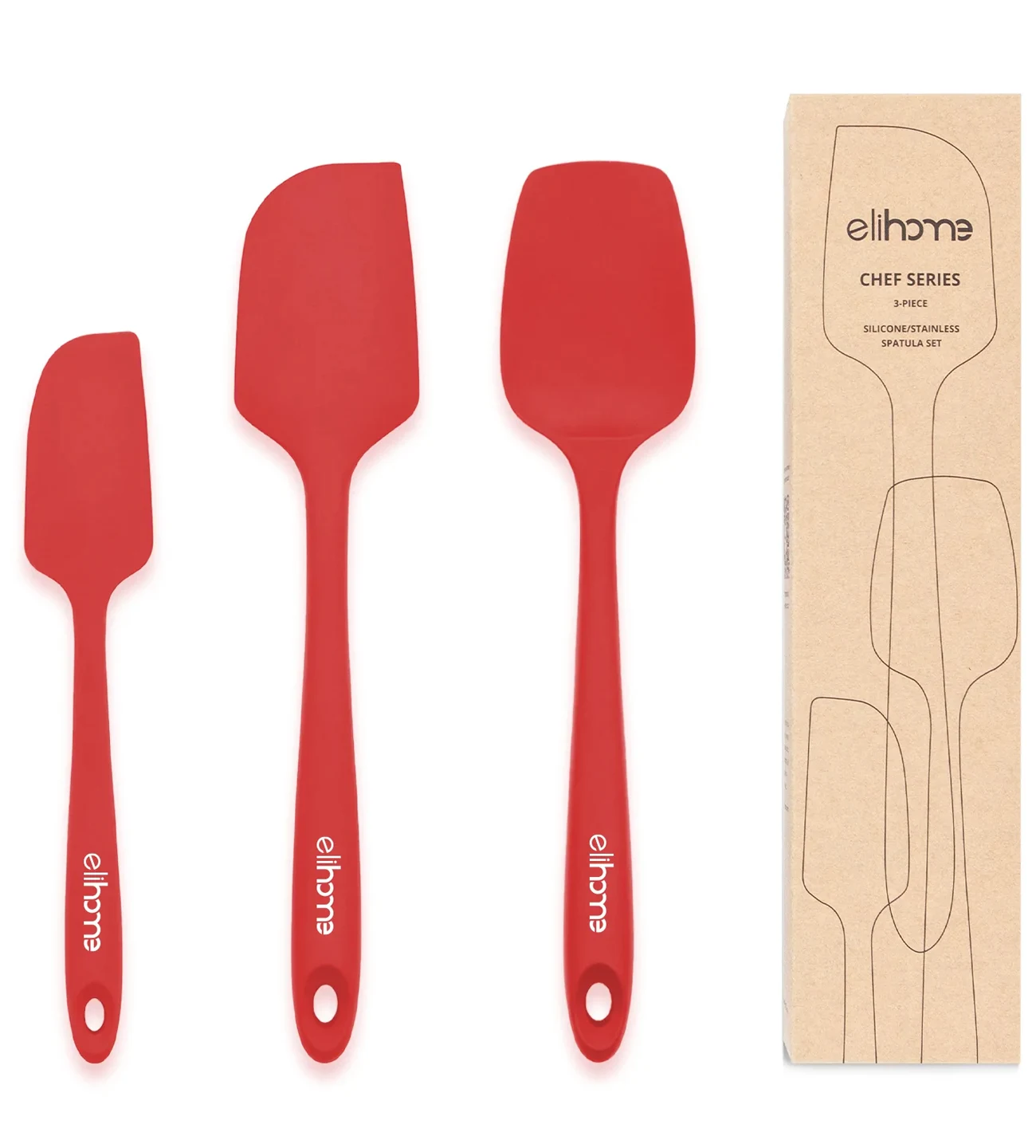 Elihome silicone spatula set