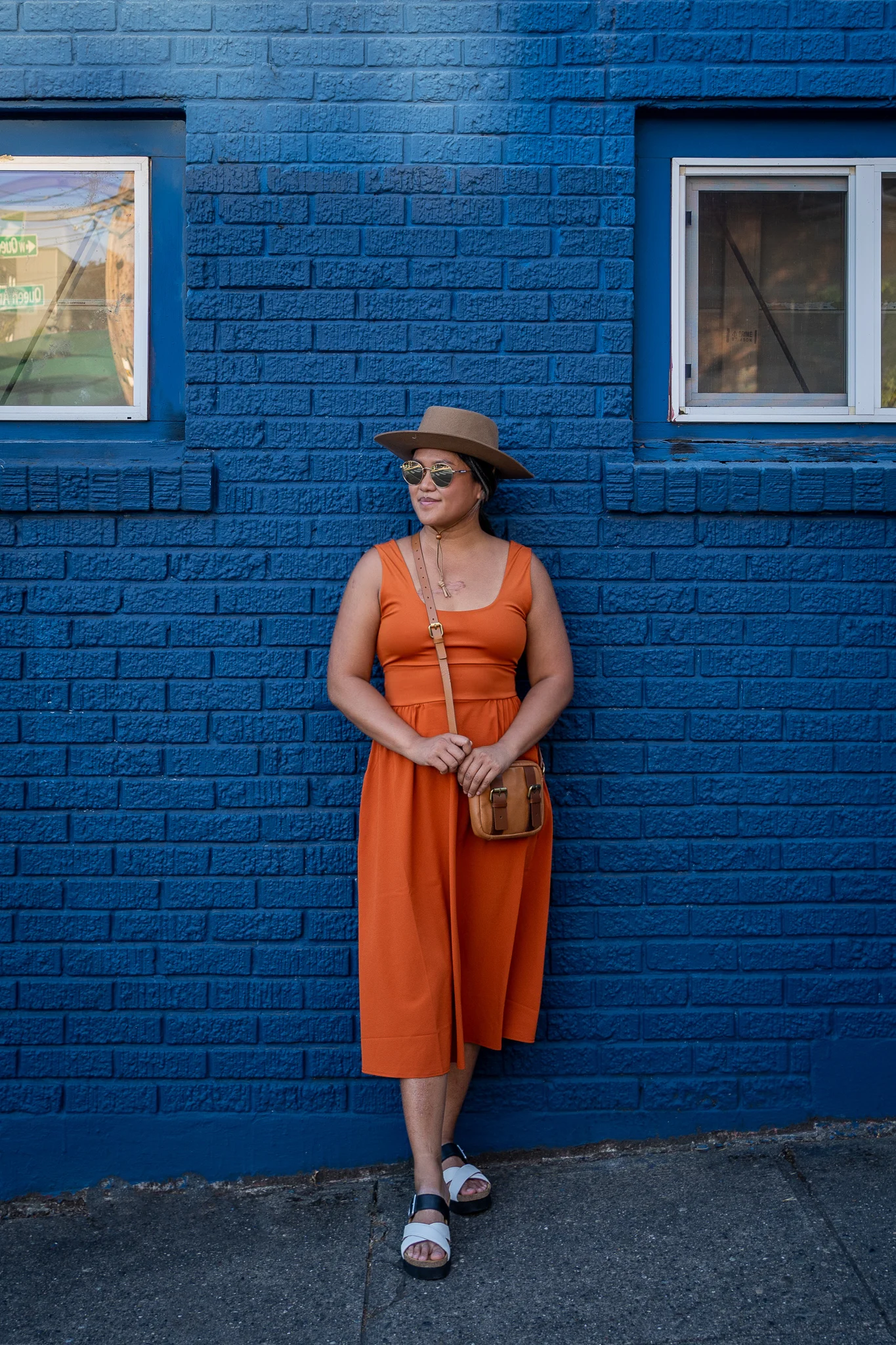 lole forillon dress burnt sienna orange front