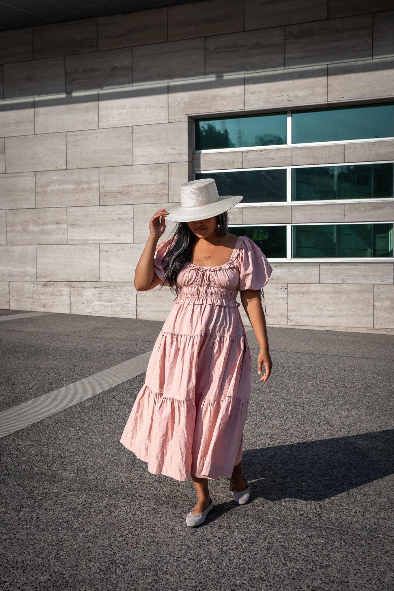 En Saison Brielle PInk Peasant Dress ASN Hats VIVAIA shoes Santiago Chile