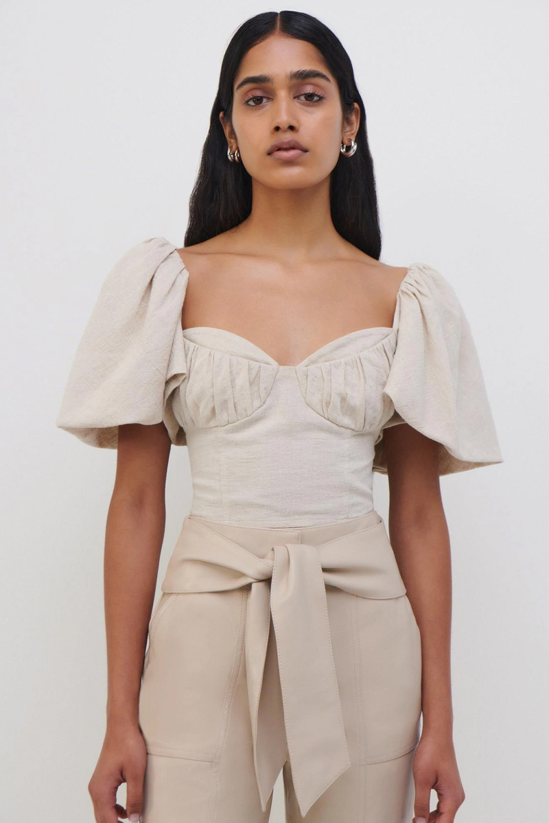 Jonathan Simkhai Quince Linen Crop Top