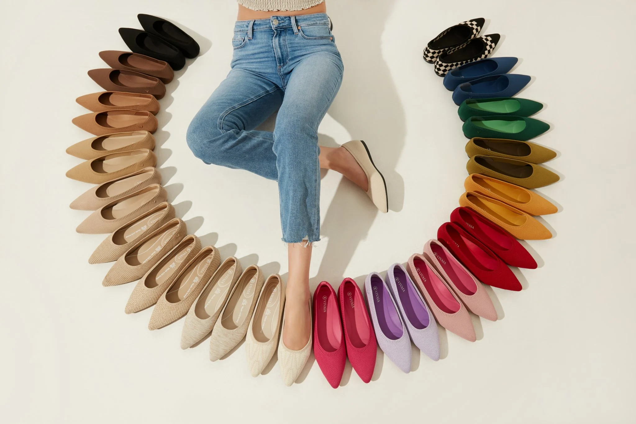 rainbow spectrum of VIVAIA point shoes