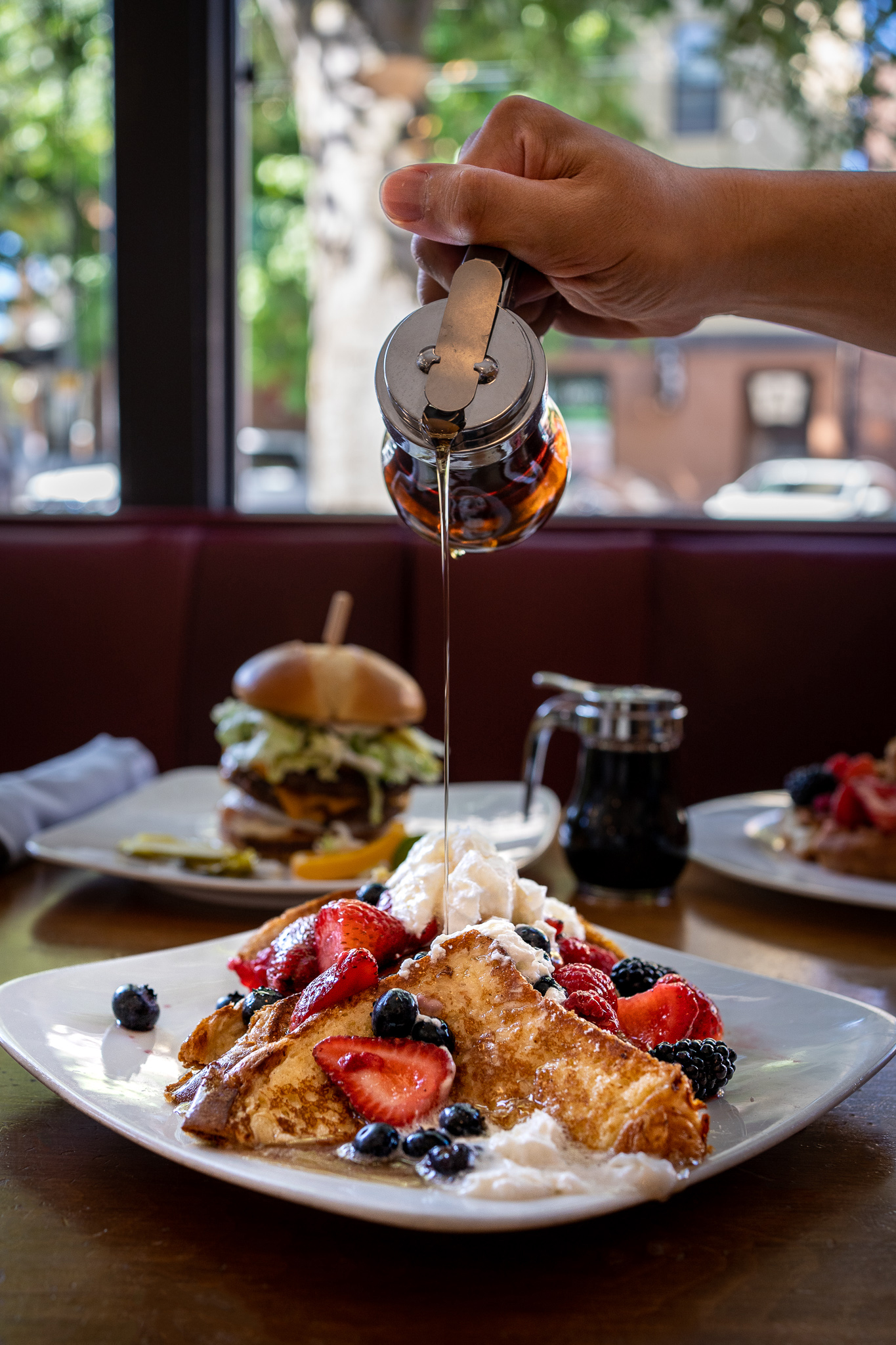 5 Spot French Toast with whipped cream and berries