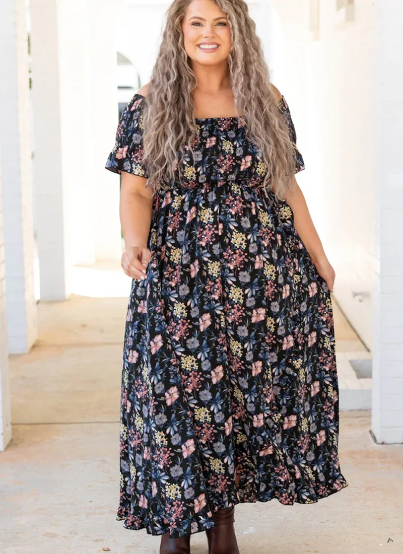 Chic Soul Cant Stop Smiling Dress Floral Maxi plus size