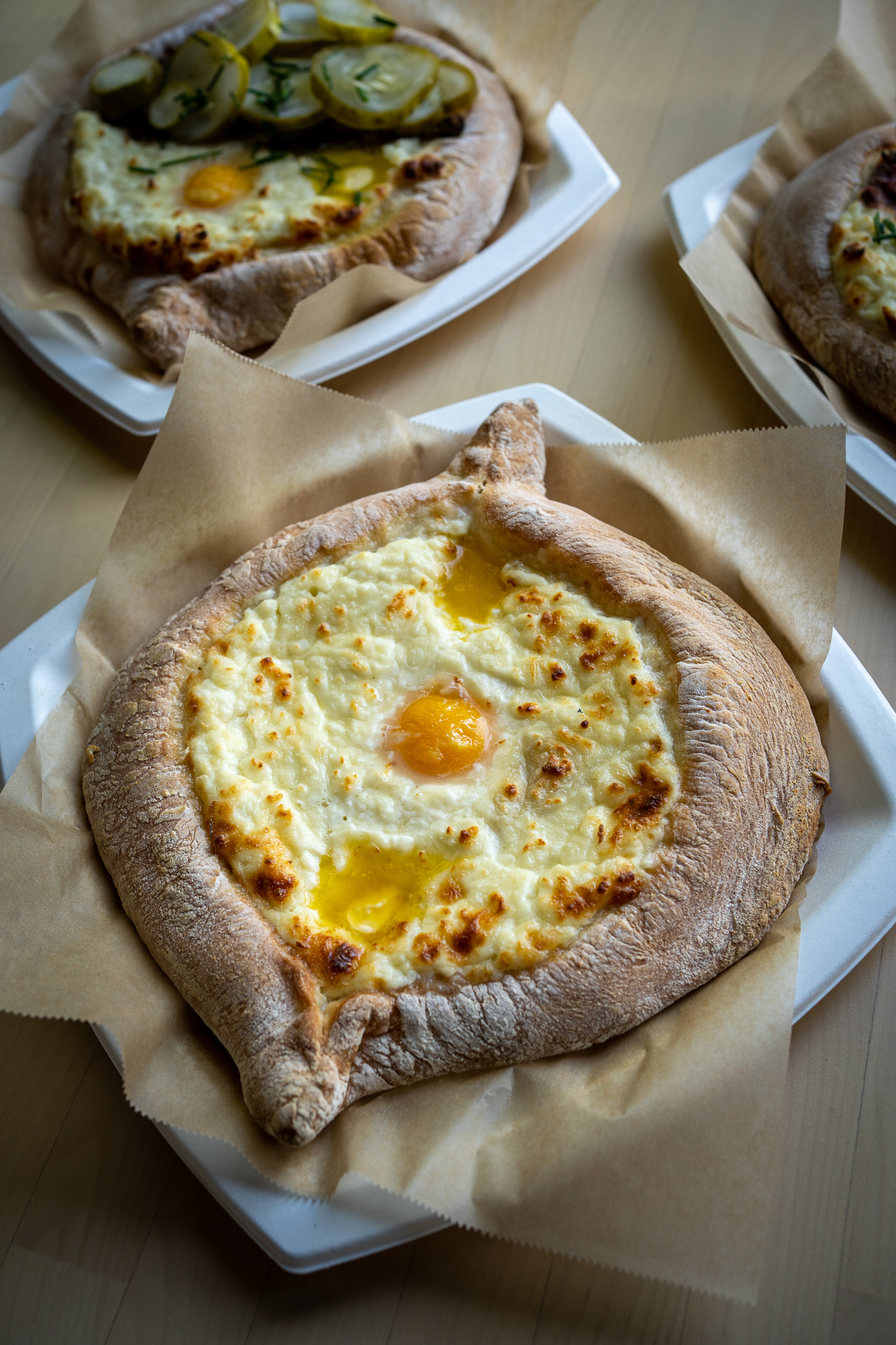 Khachapuri georgian bread boat from Skalka Cafe Seattle