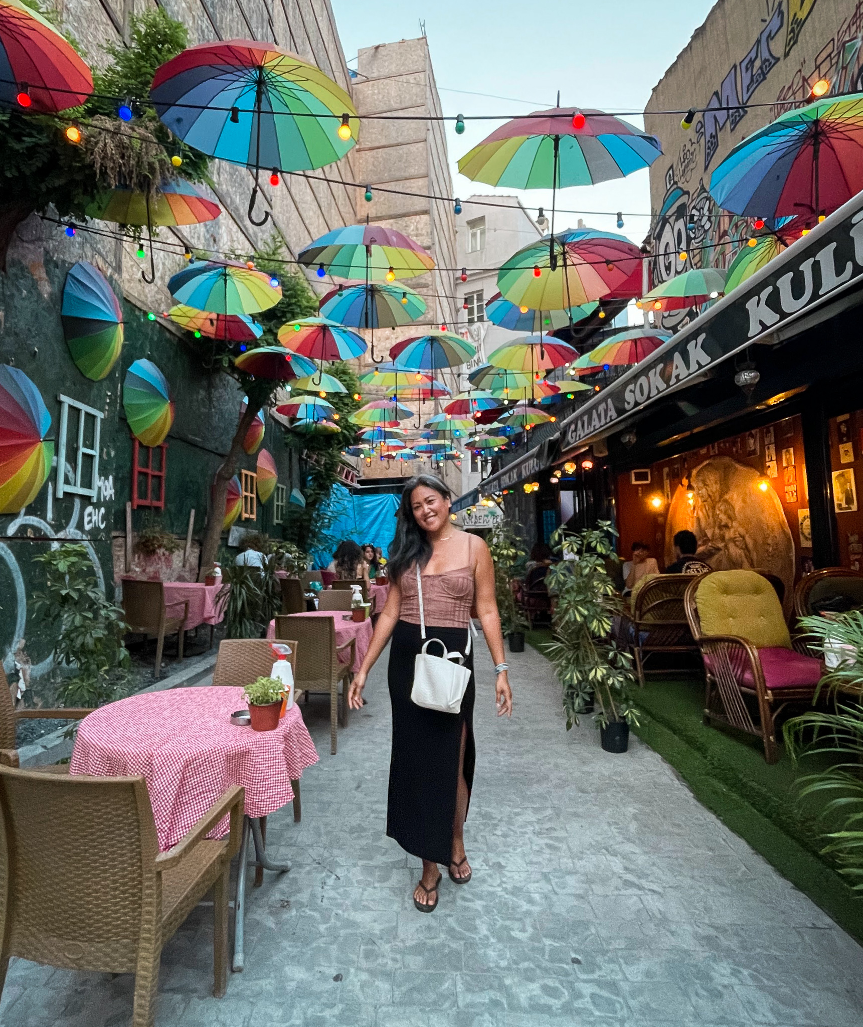 Umbrella Street on Taksim Istanbul Turkey