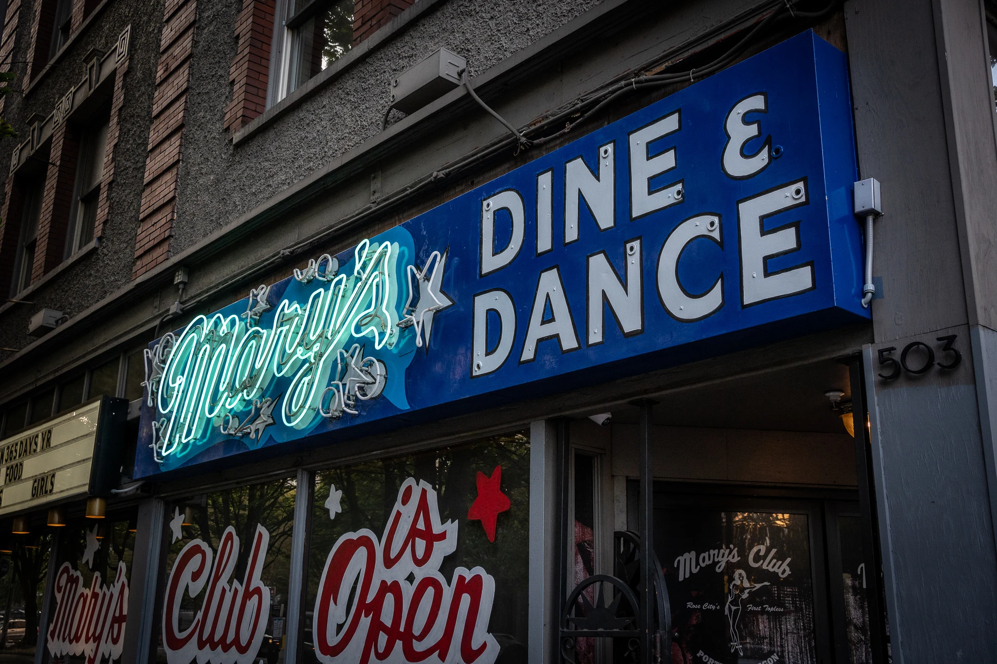 Marys strip club neon sign portland oregon