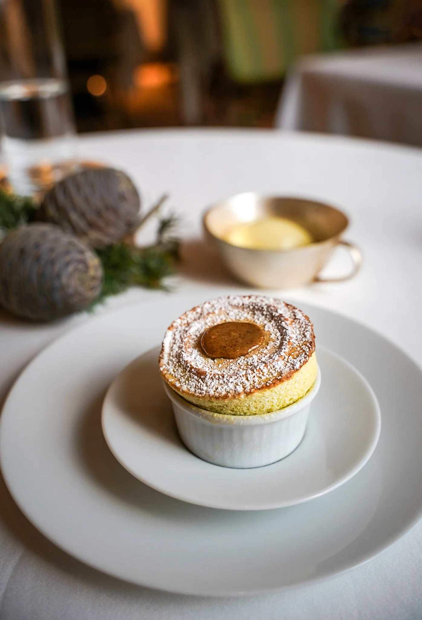 Hazelnut and celery souffle Arpege Paris France