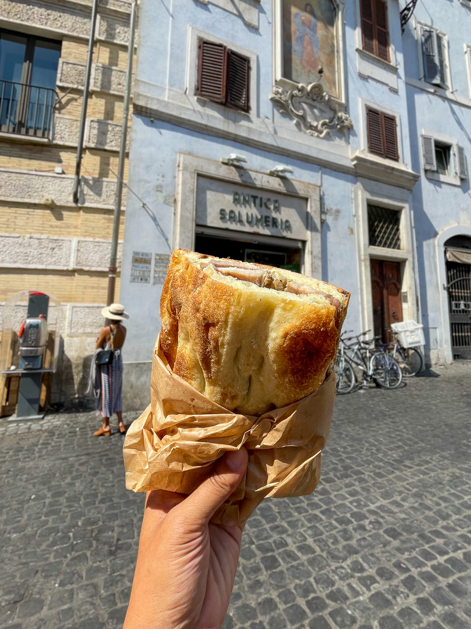 Antica Salumeria Rome Italy Foccacia Porchetta Sandwich