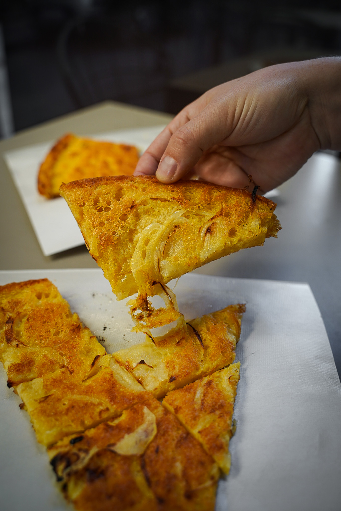 Farinata Chickpea Flatbread with Onion la Cecina Toscana La Cranceria Florence Italy