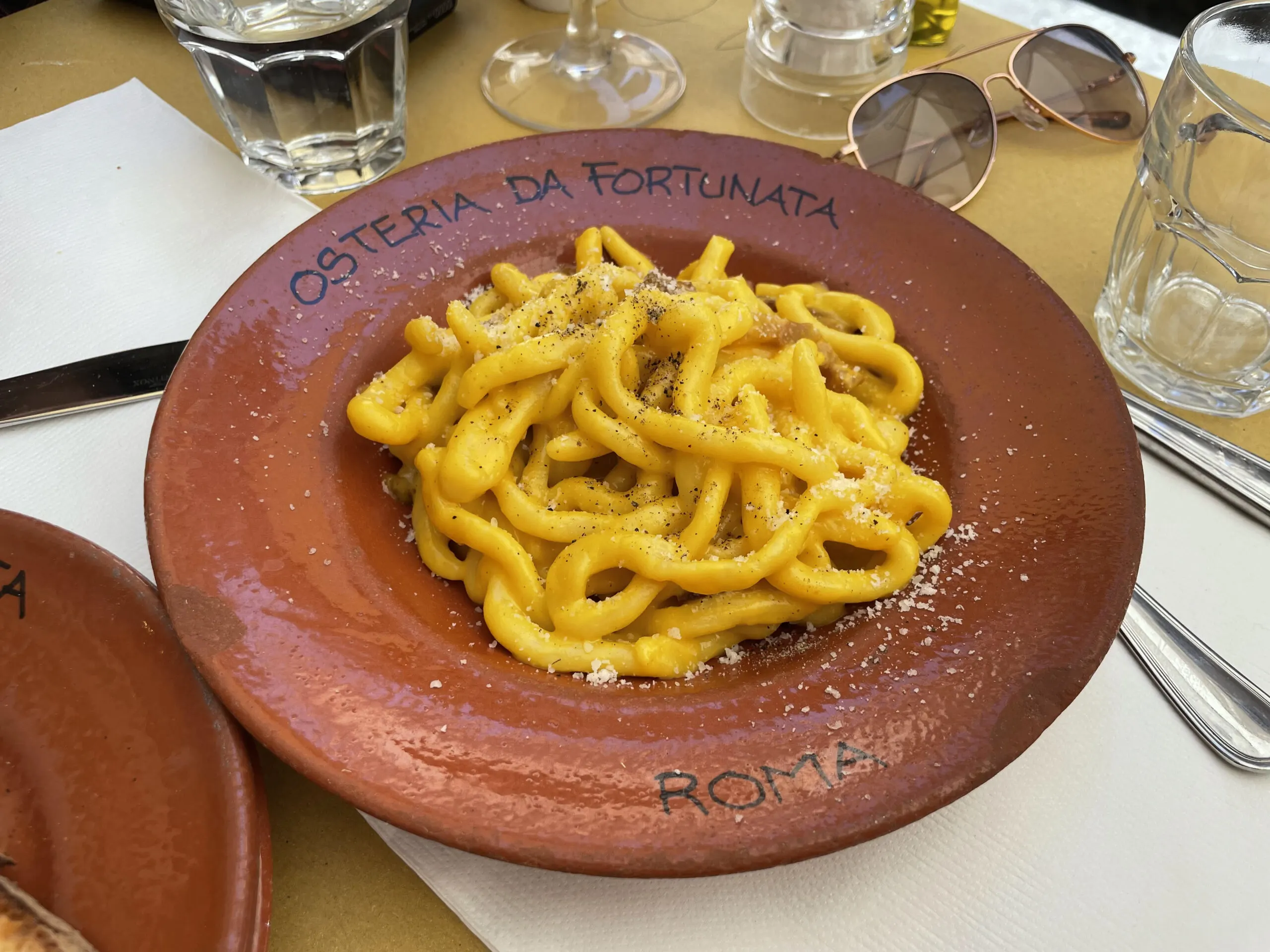 Osteria da Fortunata Carbonara Pasta Rome Italy