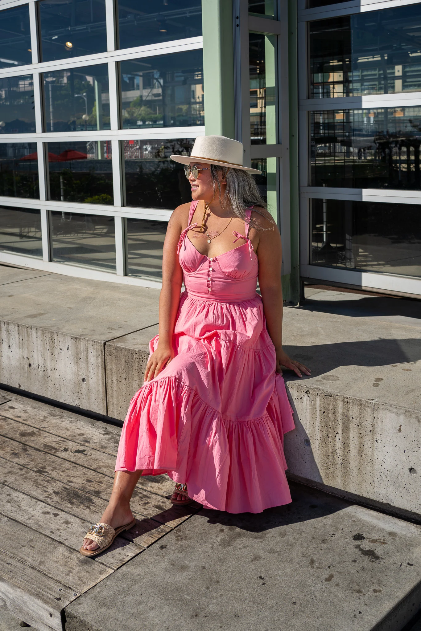 Tularosa Review Poppy Midi Dress Gigi Pip Hat Steve madden Gene Raffia Sandal