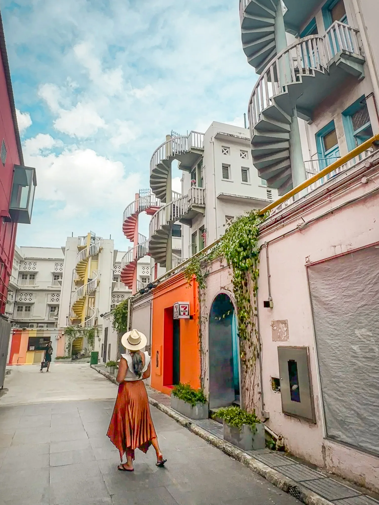 Bugis street colorful spiral staircases Singapore