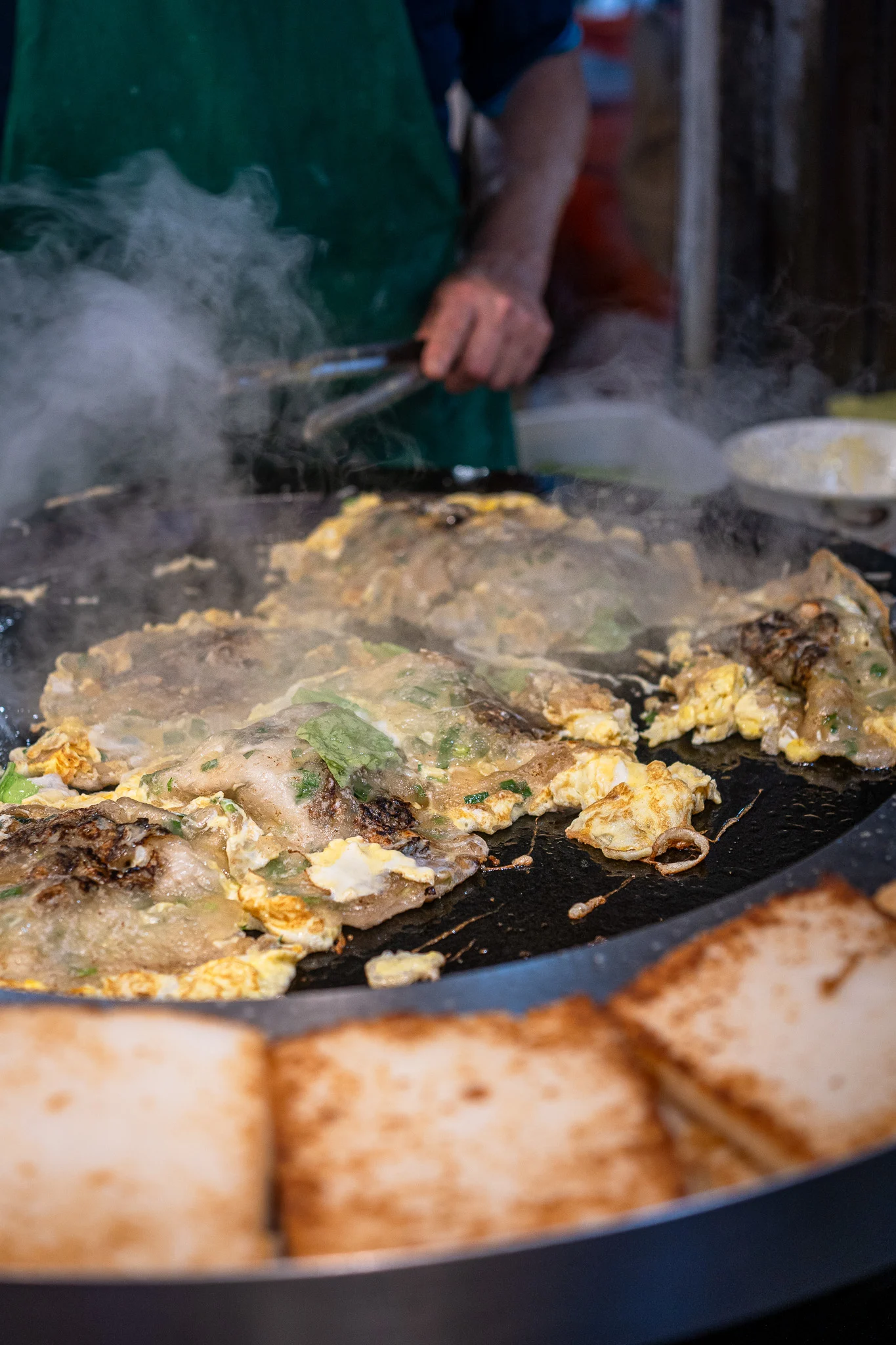 Oyster omelet from Ximending Vendor Taipei Taiwan