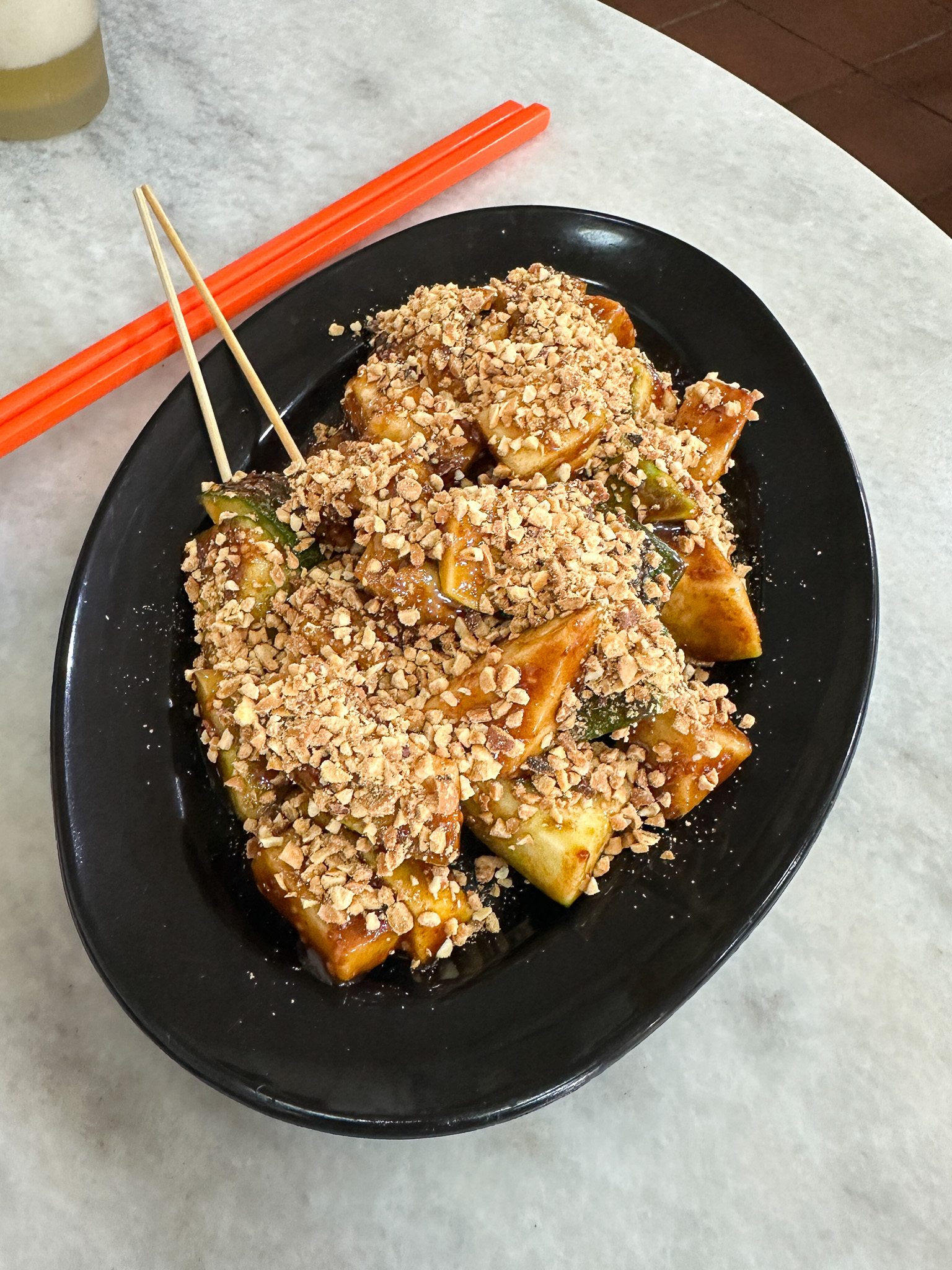 Rojak fruit and veggie salad with sauce malaysian street food