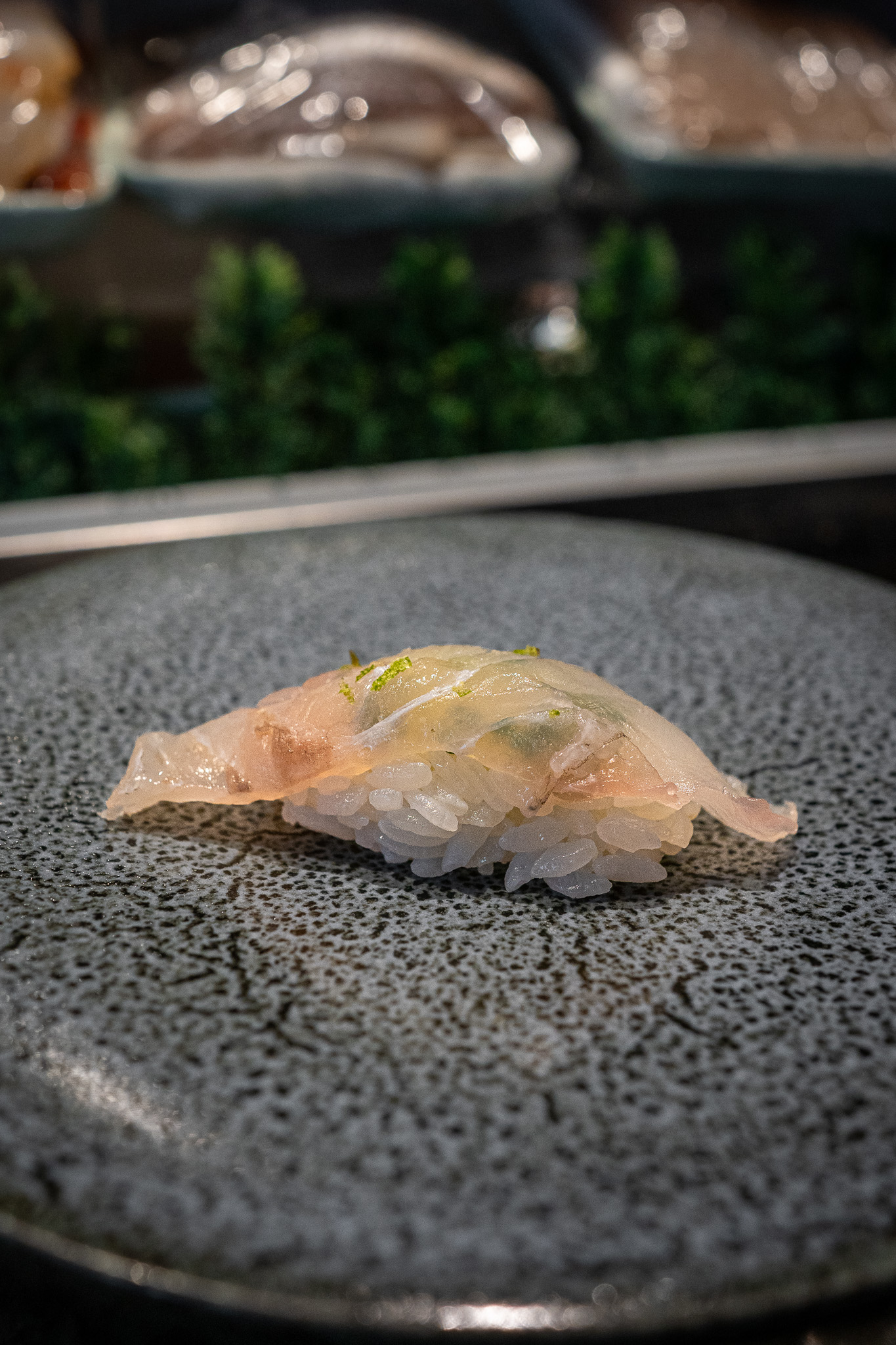 Shiros Sushi Omakase Hirame Kobujime Flounder