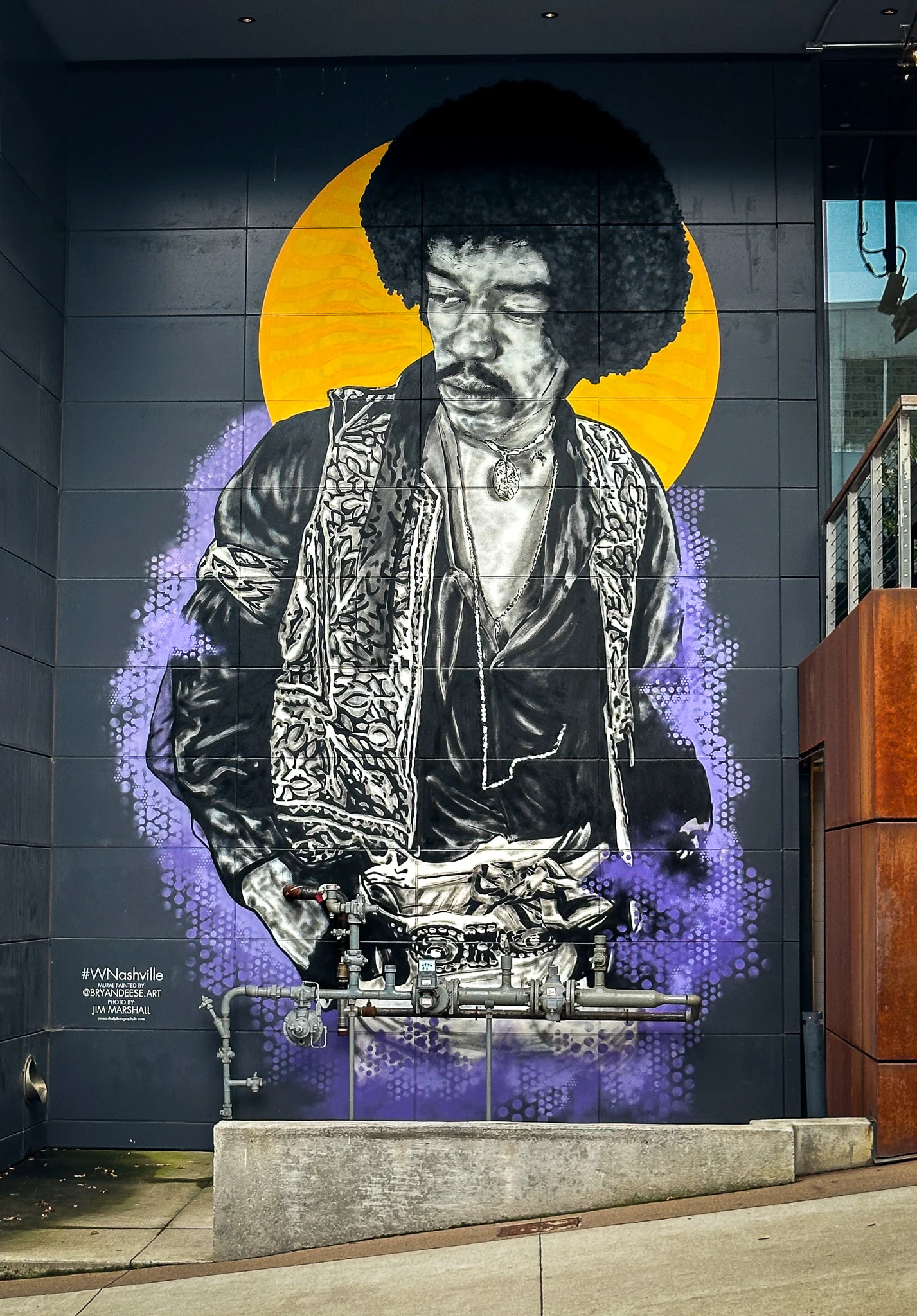 Jimi Hendrix Mural W Nashville Hotel