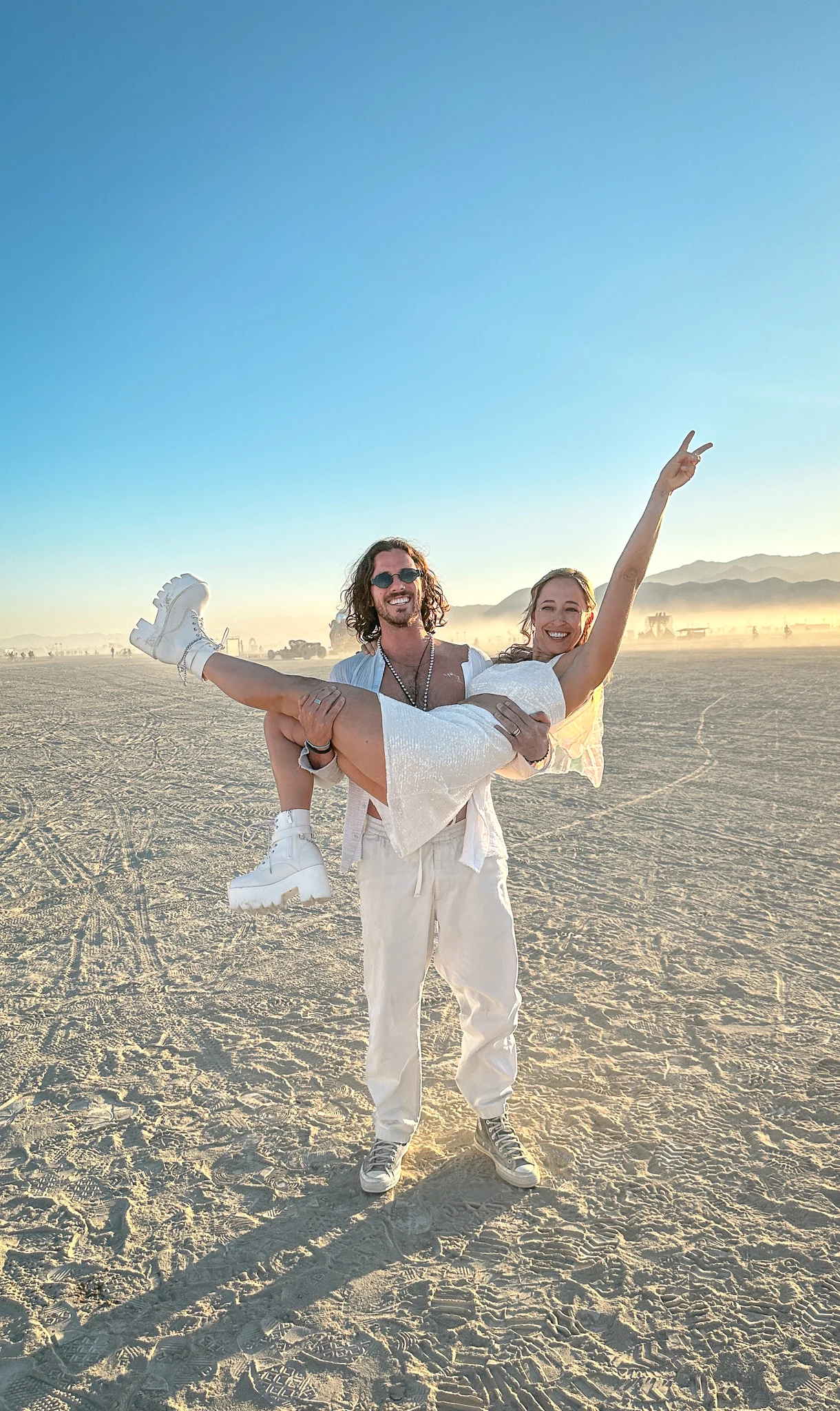 Friends getting married at burning Man 2024 Dana and Rony