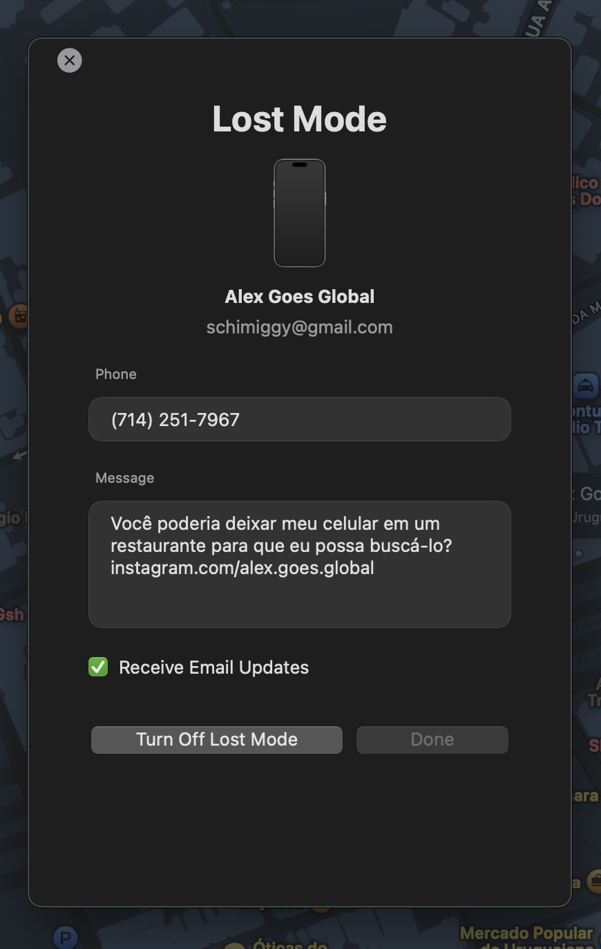 iphone lost mode leave message for stolen phone thief