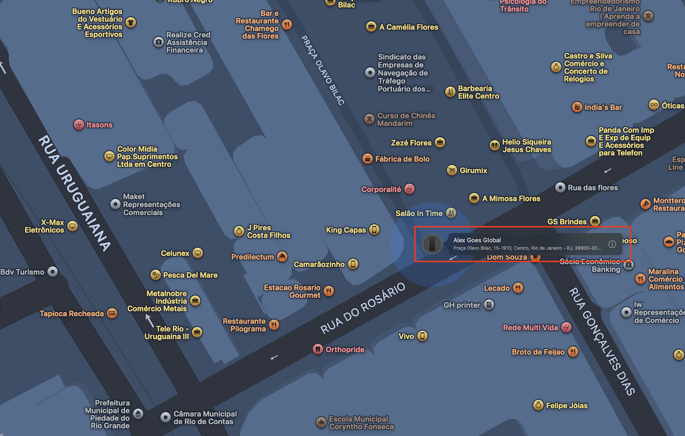 stolen iphone located in Find My app in Rio de Janeiro Brazil