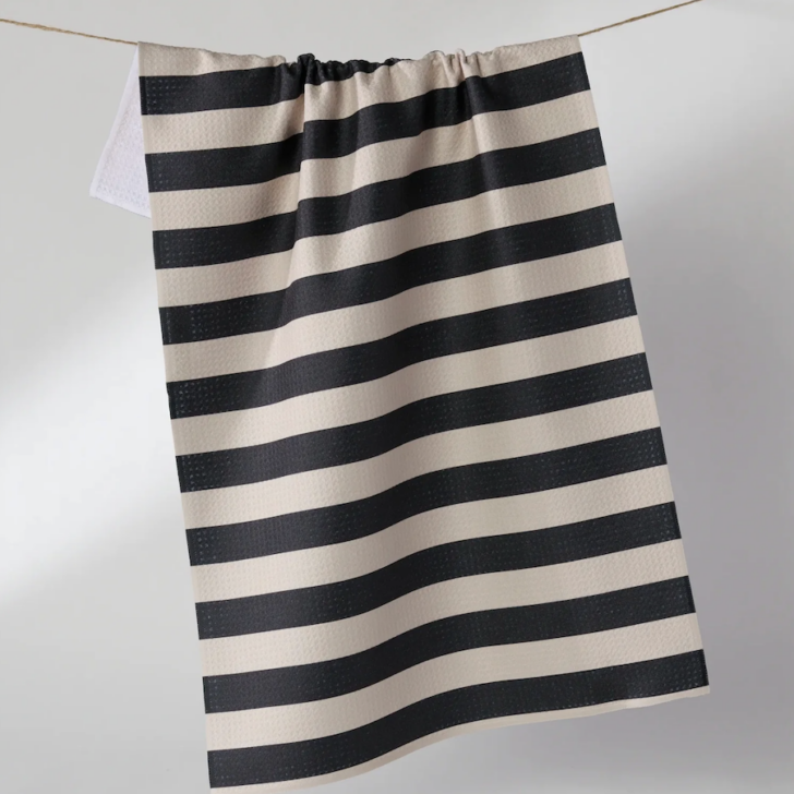Geometry Night Stripe Tea Towel